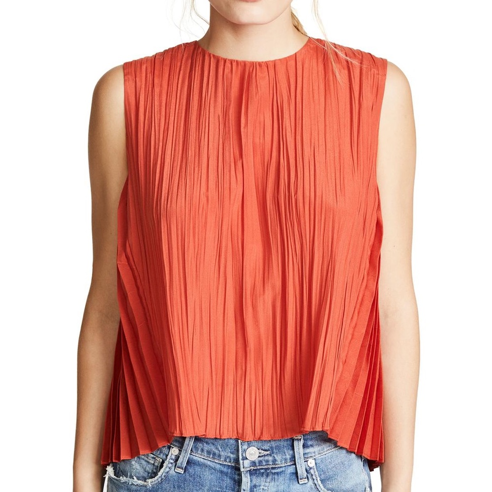 Vince pleated sleeveless top